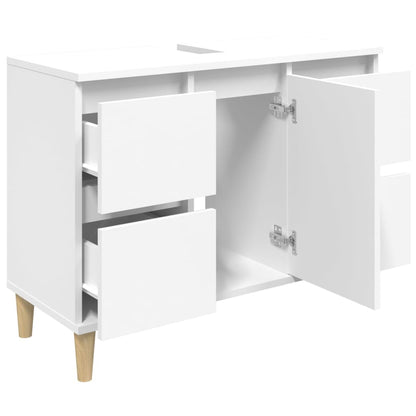 Servantskap Hvit 80X33X60 Cm Konstruert Tre