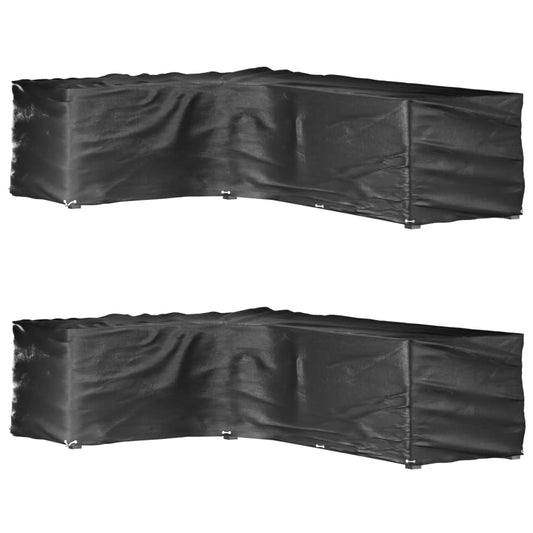 L-Formet Hagemøbeltrekk 2 Stk 18 Maljer 220X285X80 Cm
