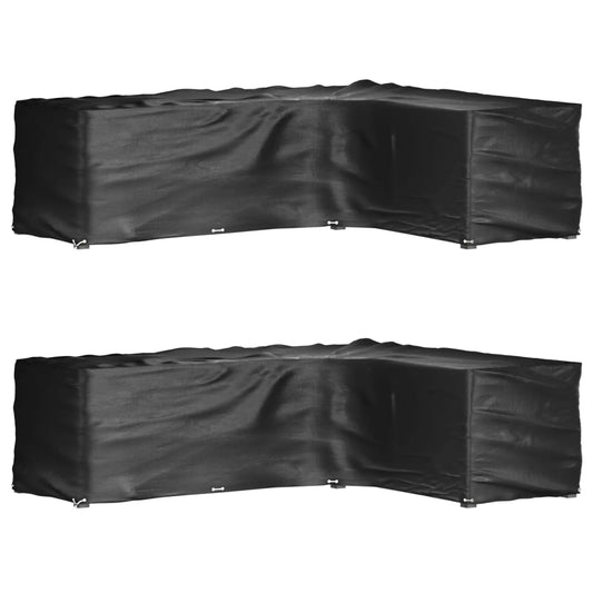 L-Formet Hagemøbeltrekk 2 Stk 18 Maljer 285X220X80 Cm