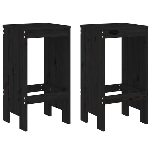 Barkrakker 2 Stk Svart 40X36X75 Cm Heltre Furu