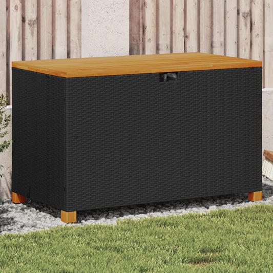 Putekasse Svart 110X55X63 Cm Polyrotting Akasie