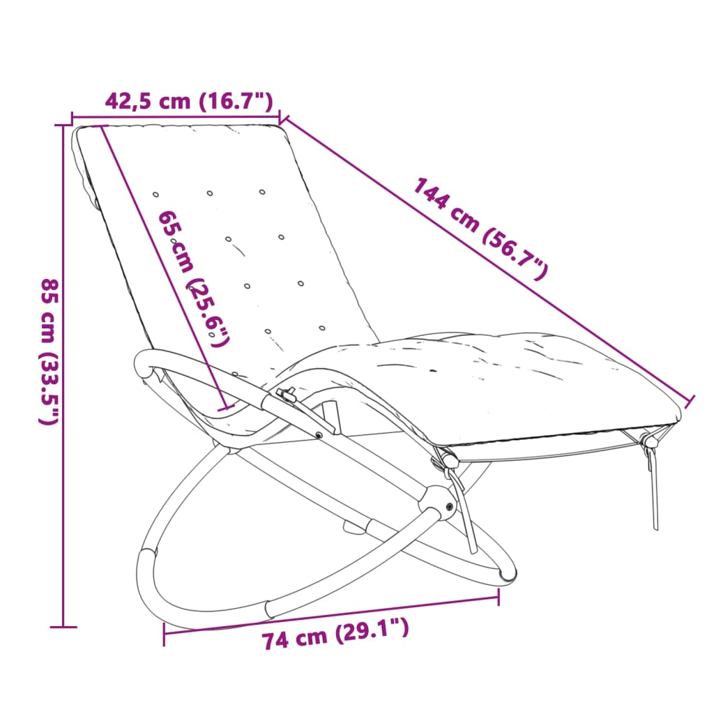 Geometrisk Solseng Med Pute Svart Og Gråt Stål