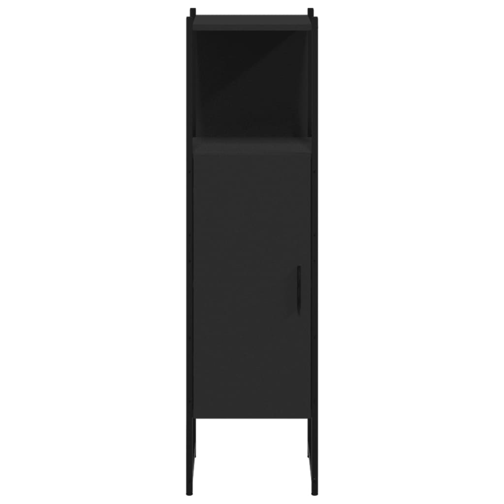 Baderomsskap Svart 33X33X120,5 Cm Konstruert Tre