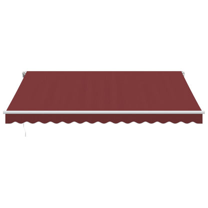 Automatisk Uttrekkbar Markise Med Led Burgunder 400X350 Cm