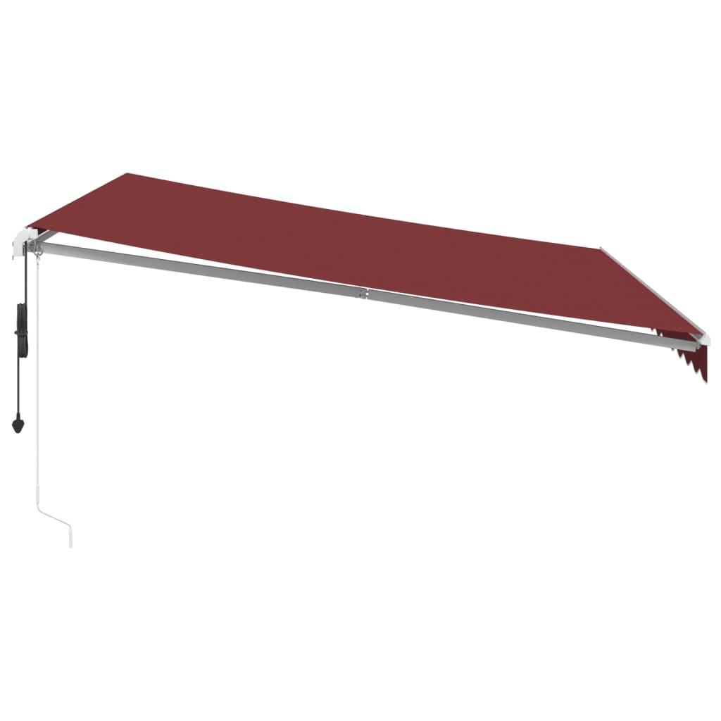 Automatisk Uttrekkbar Markise Med Led Burgunder 400X350 Cm
