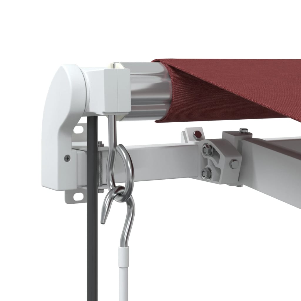 Automatisk Uttrekkbar Markise Med Led Burgunder 400X350 Cm