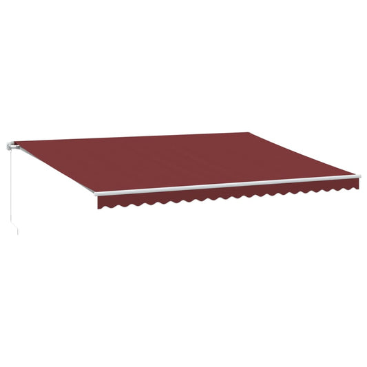 Manuell Uttrekkbar Markise Med Led Burgunder 500X350 Cm