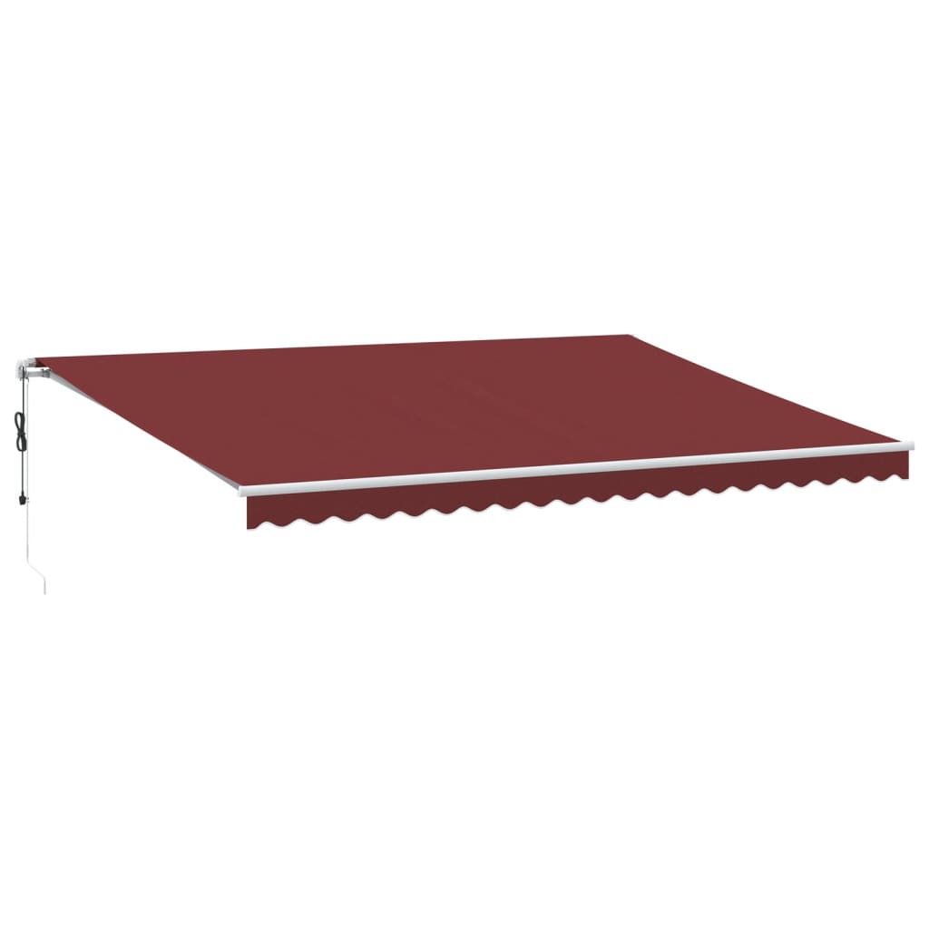 Automatisk Uttrekkbar Markise Med Led Burgunder 500X350 Cm