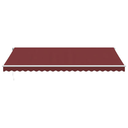 Automatisk Uttrekkbar Markise Med Led Burgunder 500X350 Cm