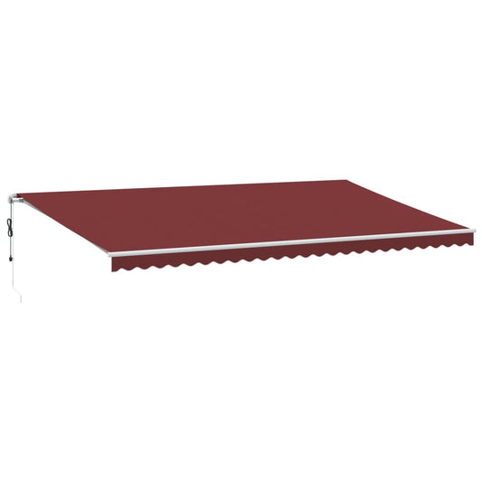 Automatisk Uttrekkbar Markise Med Led Burgunder 600X350 Cm