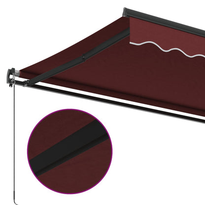 Manuell Uttrekkbar Markise Burgunder 600X350 Cm
