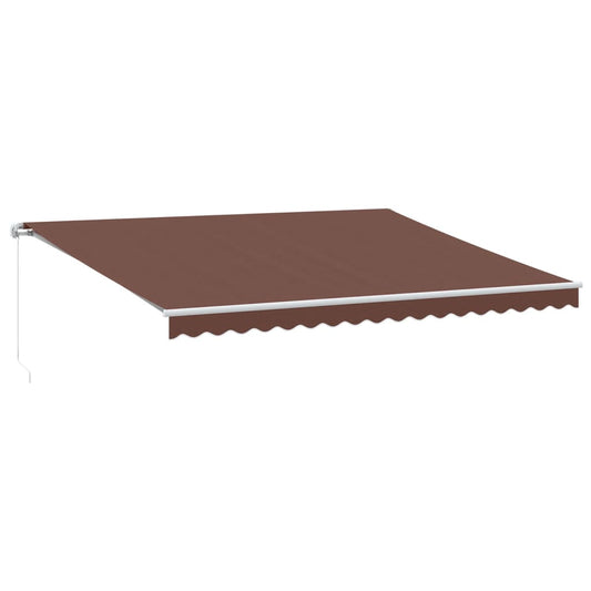 Manuell Uttrekkbar Markise Med Led Brun 450X350 Cm