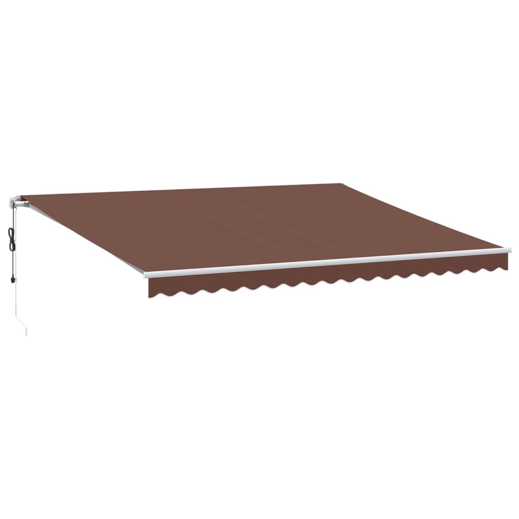 Automatisk Uttrekkbar Markise Med Led Brun 450X350 Cm