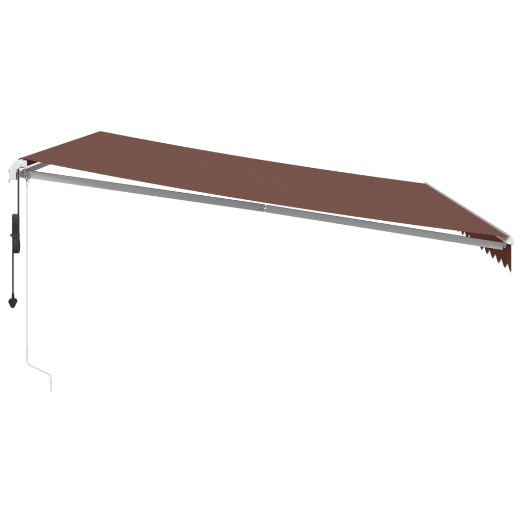 Automatisk Uttrekkbar Markise Med Led Brun 450X350 Cm