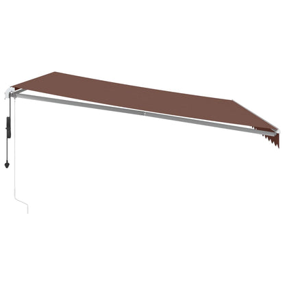 Automatisk Uttrekkbar Markise Med Led Brun 450X350 Cm