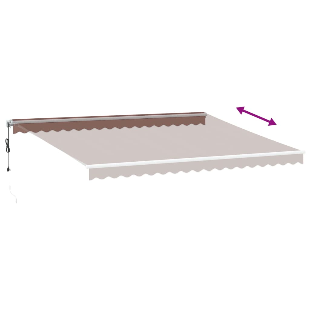 Automatisk Uttrekkbar Markise Med Led Brun 450X350 Cm