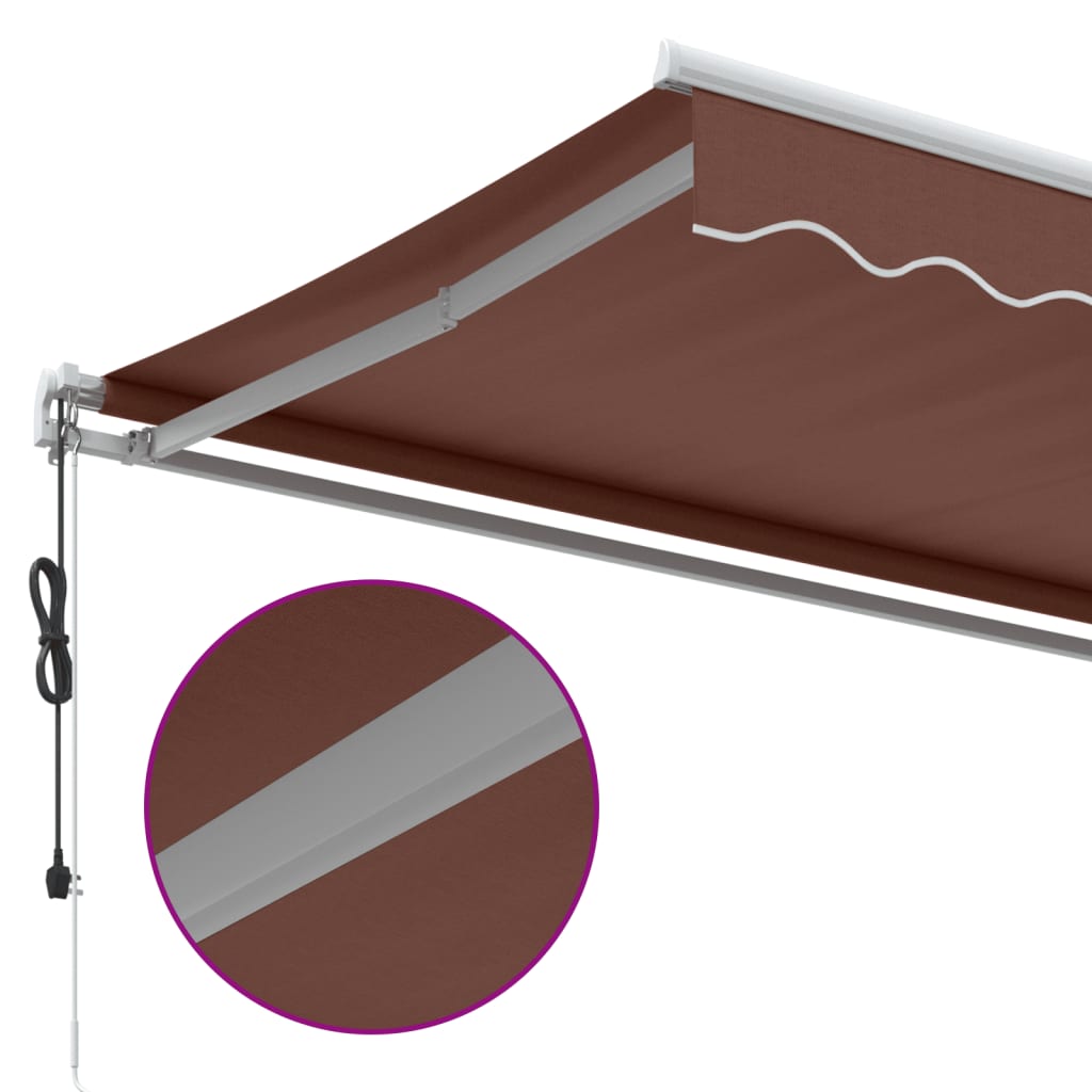 Automatisk Uttrekkbar Markise Brun 600X350 Cm