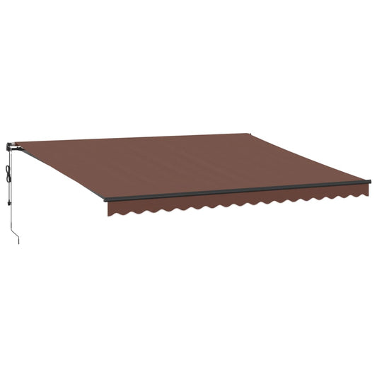 Automatisk Uttrekkbar Markise Med Led Brun 450X350 Cm