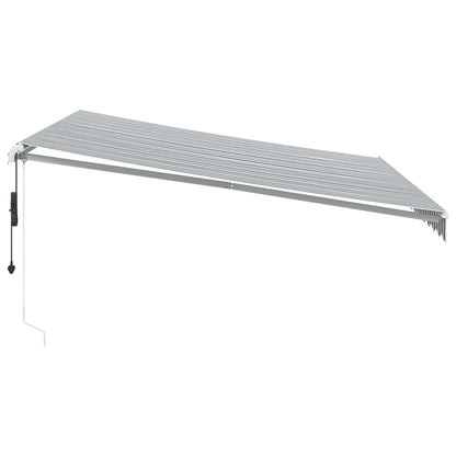 Automatisk Uttrekkbart Markise Antrasitt Og Hvit 400X350 Cm