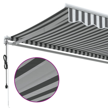 Automatisk Uttrekkbart Markise Antrasitt Og Hvit 400X350 Cm