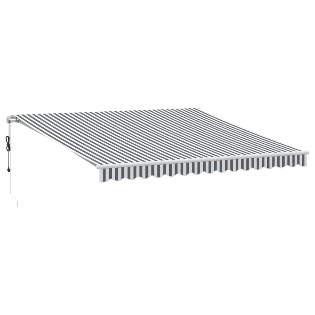 Automatisk Uttrekkbar Markise Led Antrasitt Og Hvit 400X350 Cm