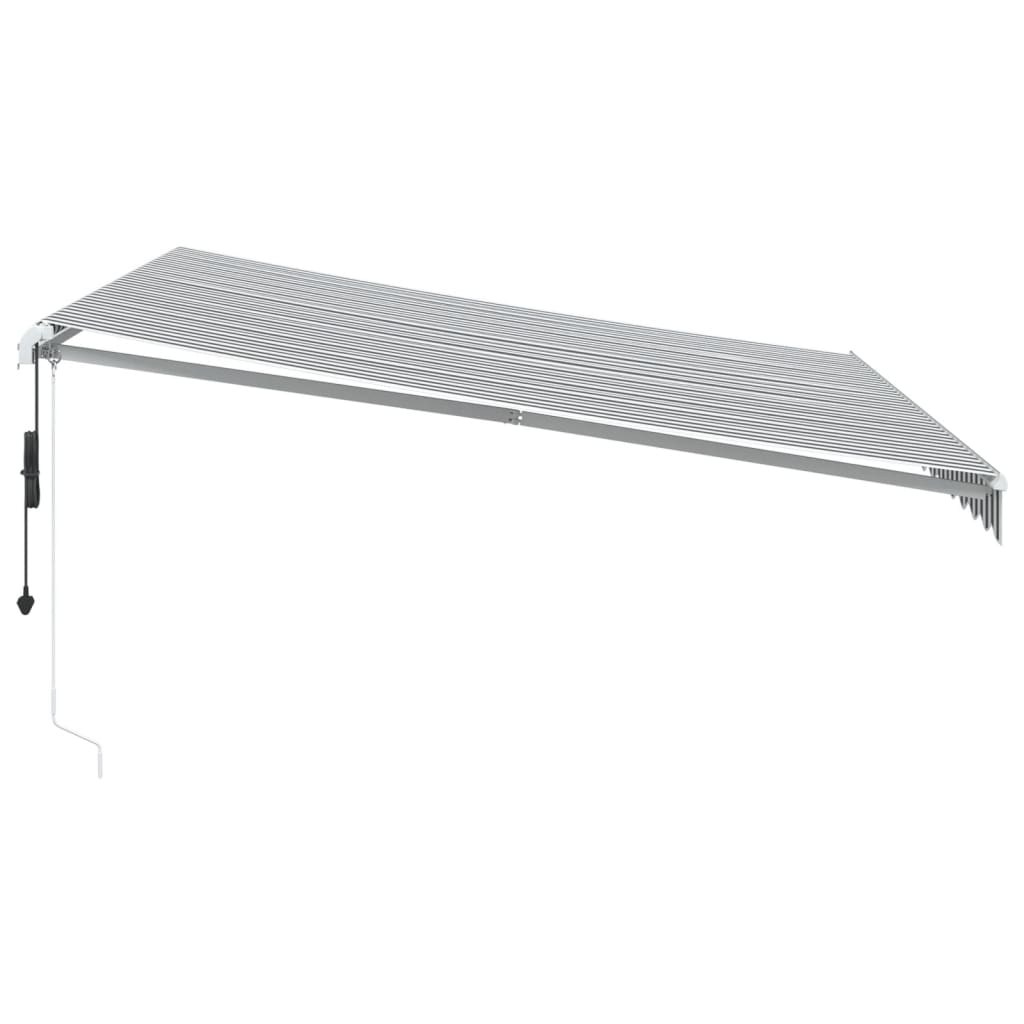 Automatisk Uttrekkbar Markise Led Antrasitt Og Hvit 400X350 Cm