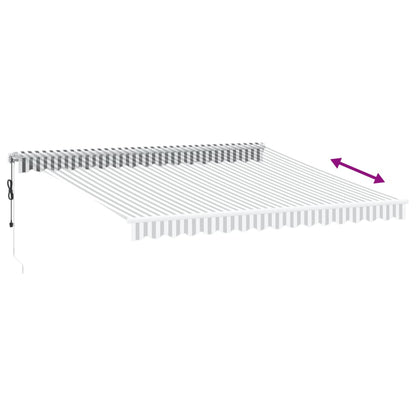 Automatisk Uttrekkbar Markise Led Antrasitt Og Hvit 400X350 Cm