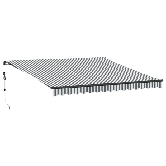 Automatisk Uttrekkbart Markise Antrasitt Og Hvit 400X350 Cm