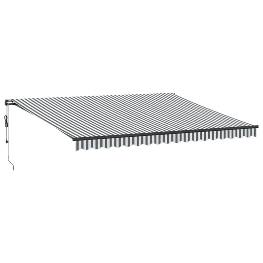 Automatisk Uttrekkbart Markise Antrasitt Og Hvit 450X350 Cm
