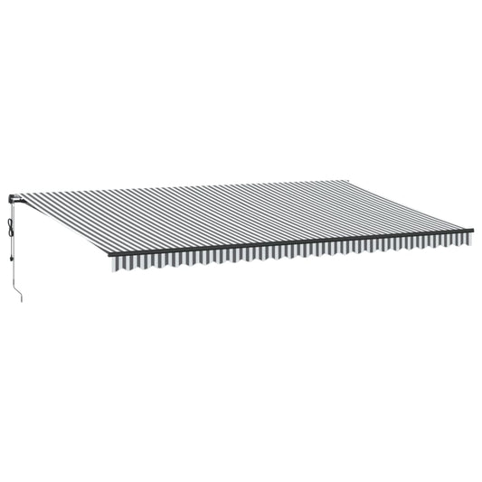 Automatisk Uttrekkbar Markise Antrasitt Og Hvit 600X350 Cm