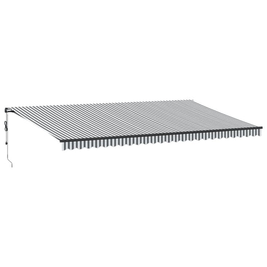 Automatisk Uttrekkbar Markise Led Antrasitt Og Hvit 600X350 Cm