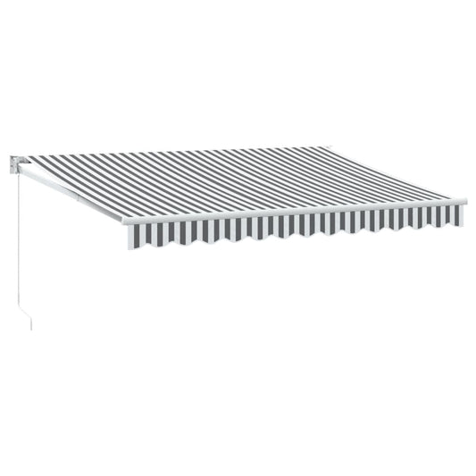 Uttrekkbar Markise Antrasitt Og Hvit 3,5X2,5 M Stoff Aluminium