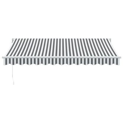 Uttrekkbar Markise Antrasitt Og Hvit 3,5X2,5 M Stoff Aluminium