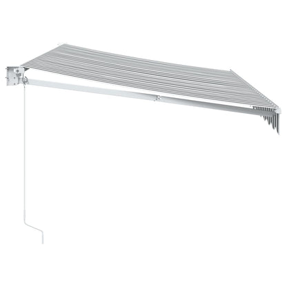 Uttrekkbar Markise Antrasitt Og Hvit 3,5X2,5 M Stoff Aluminium