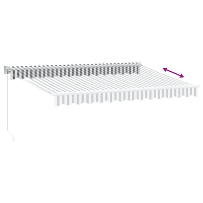 Uttrekkbar Markise Antrasitt Og Hvit 3,5X2,5 M Stoff Aluminium