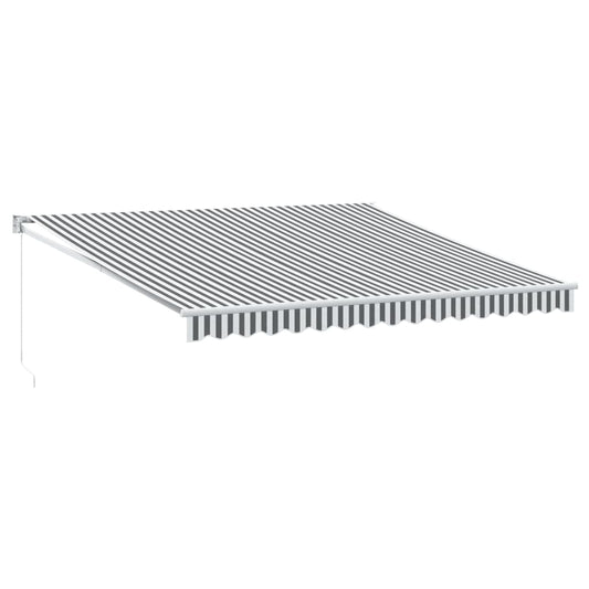 Uttrekkbar Markise Antrasitt Og Hvit 4X3 M Stoff Og Aluminium