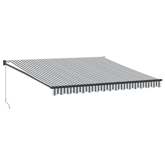 Uttrekkbar Markise Antrasitt Og Hvit 4X3 M Stoff Og Aluminium