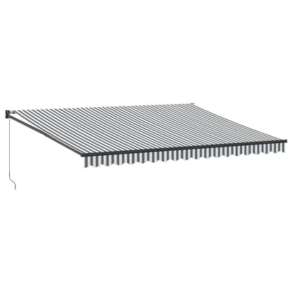 Uttrekkbar Markise Antrasitt Og Hvit 4,5X3 M Stoff Og Aluminium