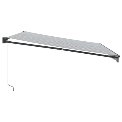 Uttrekkbar Markise Antrasitt Og Hvit 4,5X3 M Stoff Og Aluminium