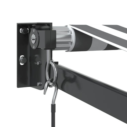 Uttrekkbar Markise Antrasitt Og Hvit 4,5X3 M Stoff Og Aluminium