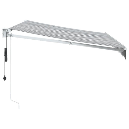 Uttrekkbar Markise Antrasitt Og Hvit 3X2,5 M Stoff Og Aluminium