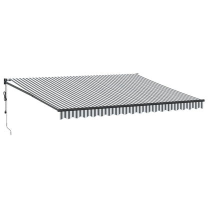 Uttrekkbar Markise Antrasitt Og Hvit 4,5X3 M Stoff Og Aluminium