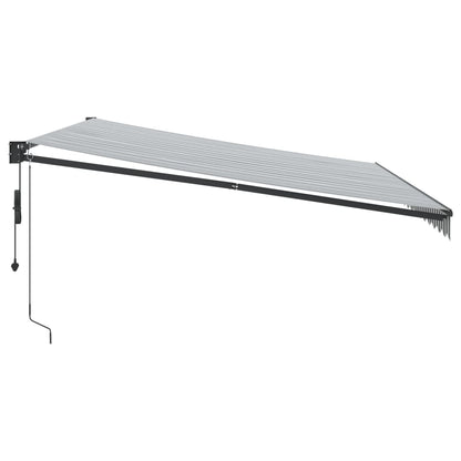 Uttrekkbar Markise Antrasitt Og Hvit 4,5X3 M Stoff Og Aluminium