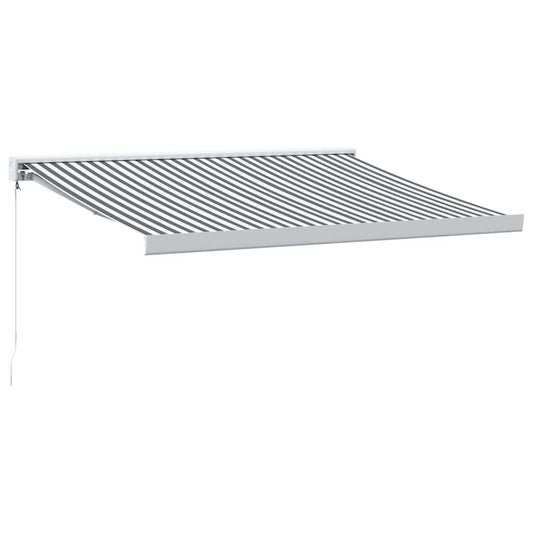 Uttrekkbar Markise Antrasitt Og Hvit 3X2,5 M Stoff Og Aluminium