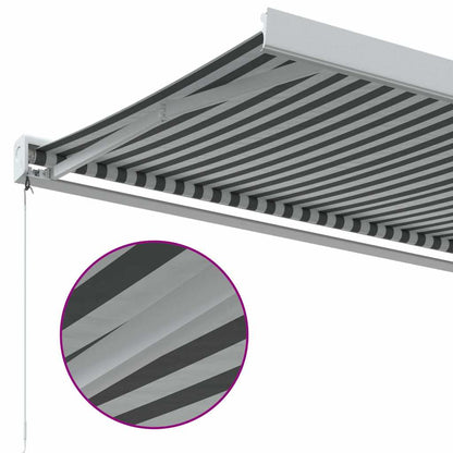 Uttrekkbar Markise Antrasitt Og Hvit 3X2,5 M Stoff Og Aluminium