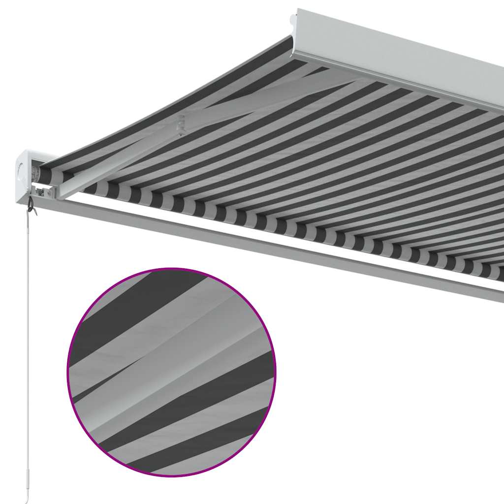 Uttrekkbar Markise Antrasitt Og Hvit 3,5X2,5 M Stoff Aluminium
