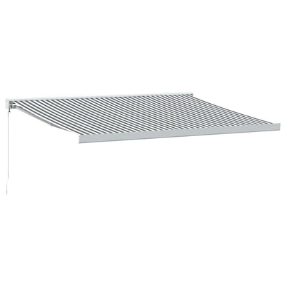 Uttrekkbar Markise Antrasitt Og Hvit 4X3 M Stoff Og Aluminium