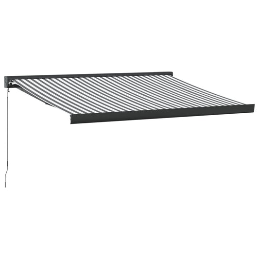 Uttrekkbar Markise Antrasitt Og Hvit 3X2,5 M Stoff Og Aluminium