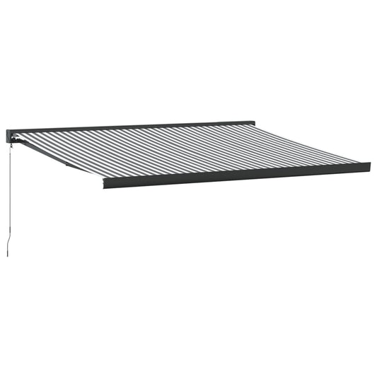 Uttrekkbar Markise Antrasitt Og Hvit 4X3 M Stoff Og Aluminium
