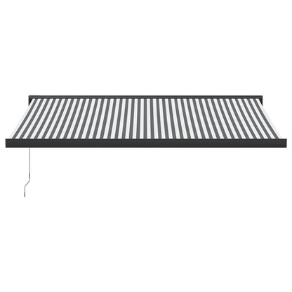Uttrekkbar Markise Antrasitt Og Hvit 4X3 M Stoff Og Aluminium